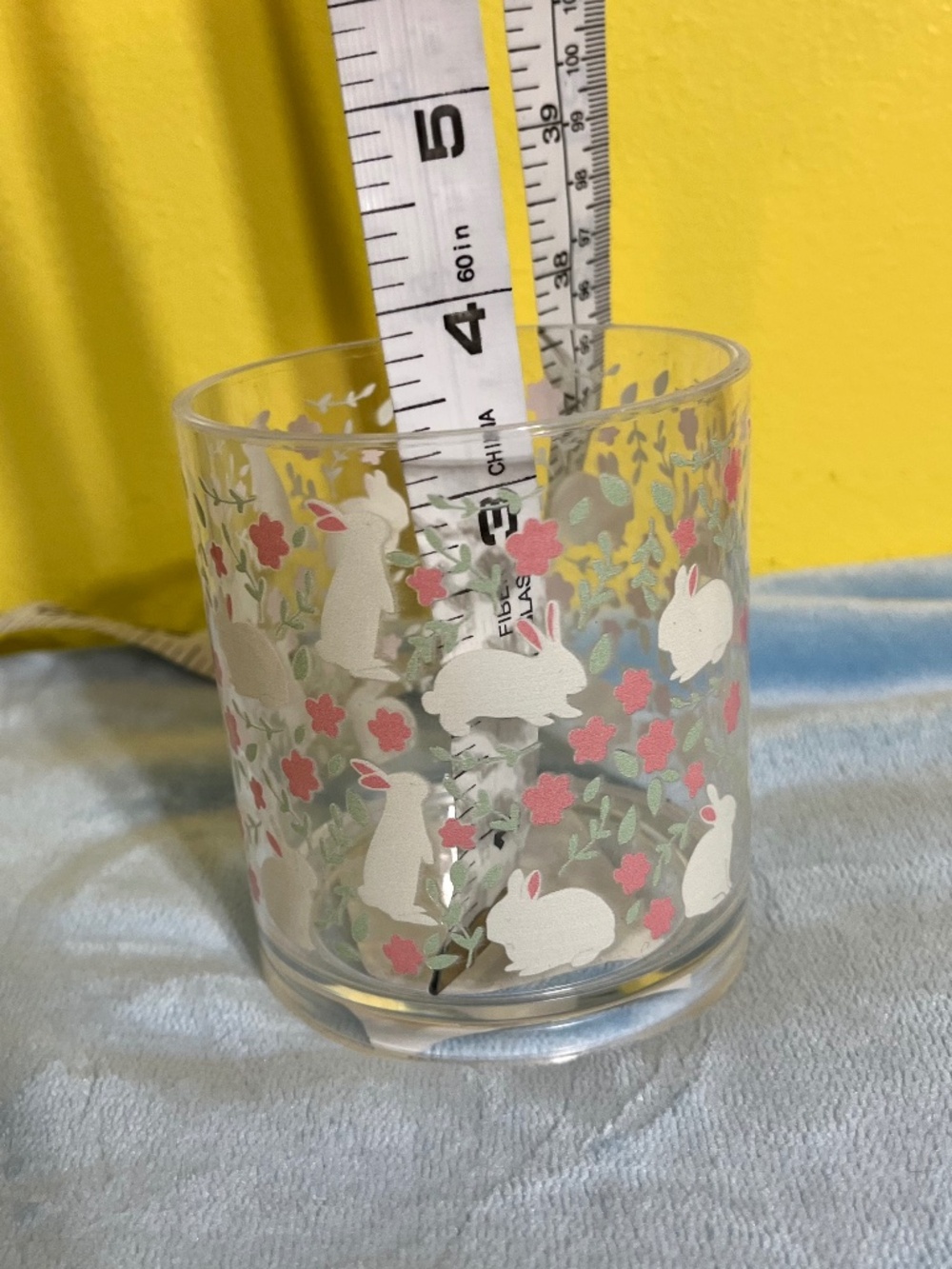 Easter Bunny Floral Drinkware Cup | Clear Plastic Highball Glass | Spring Decor - Picture 4 of 7